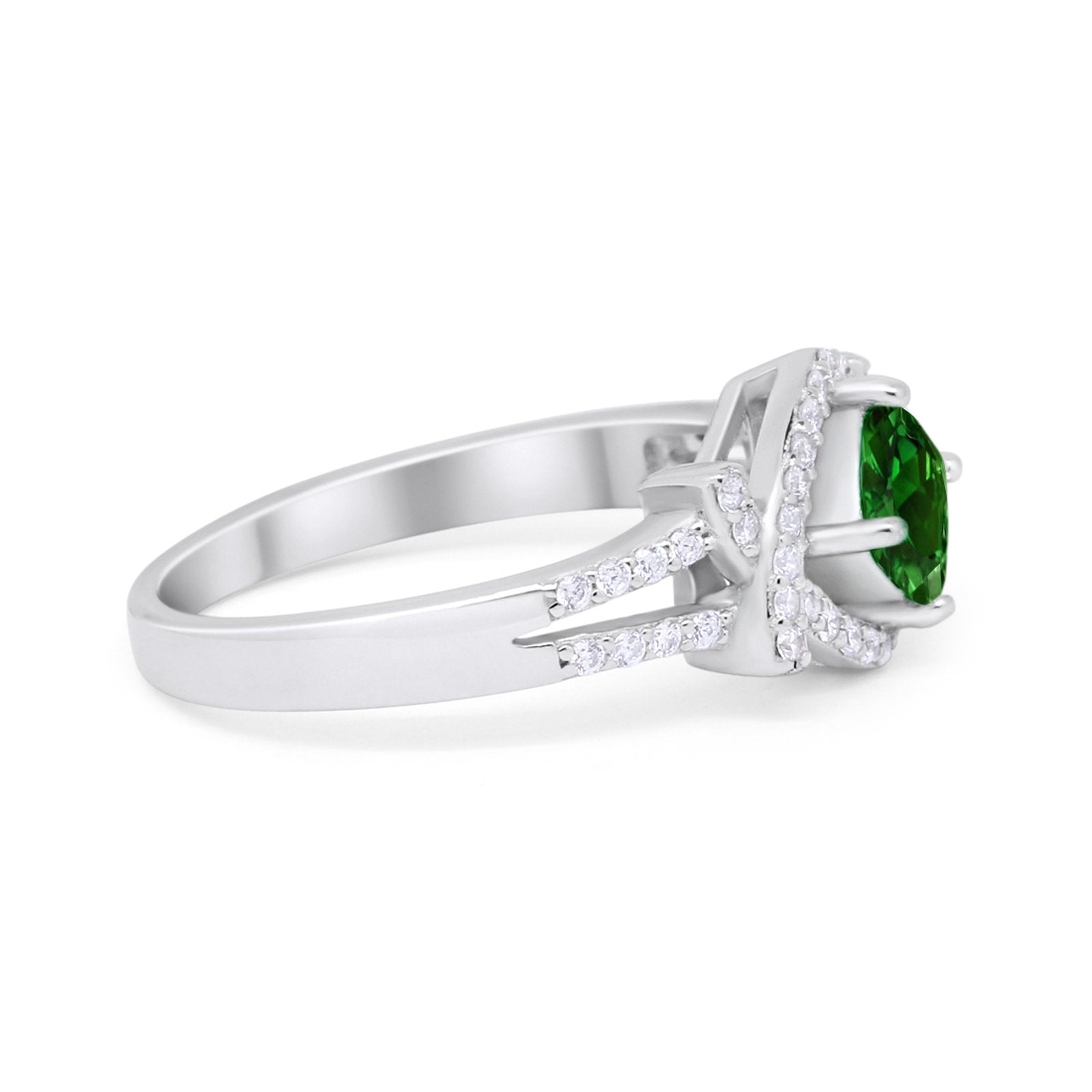 Cushion Cut Wedding Engagement Ring Round Cubic Zirconia 925 Sterling Silver