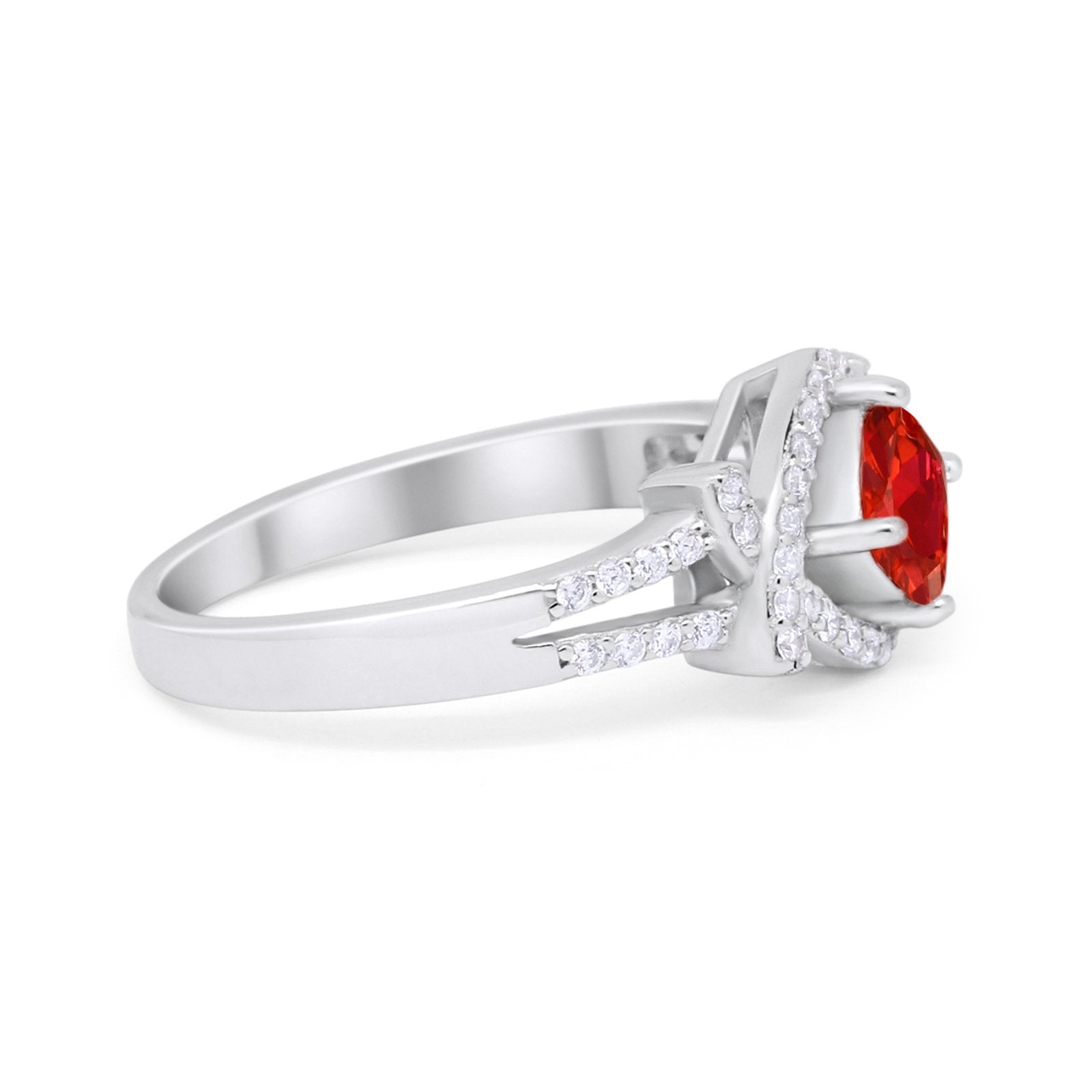 Cushion Cut Wedding Engagement Ring Round Cubic Zirconia 925 Sterling Silver