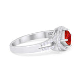 Cushion Cut Wedding Engagement Ring Round Cubic Zirconia 925 Sterling Silver