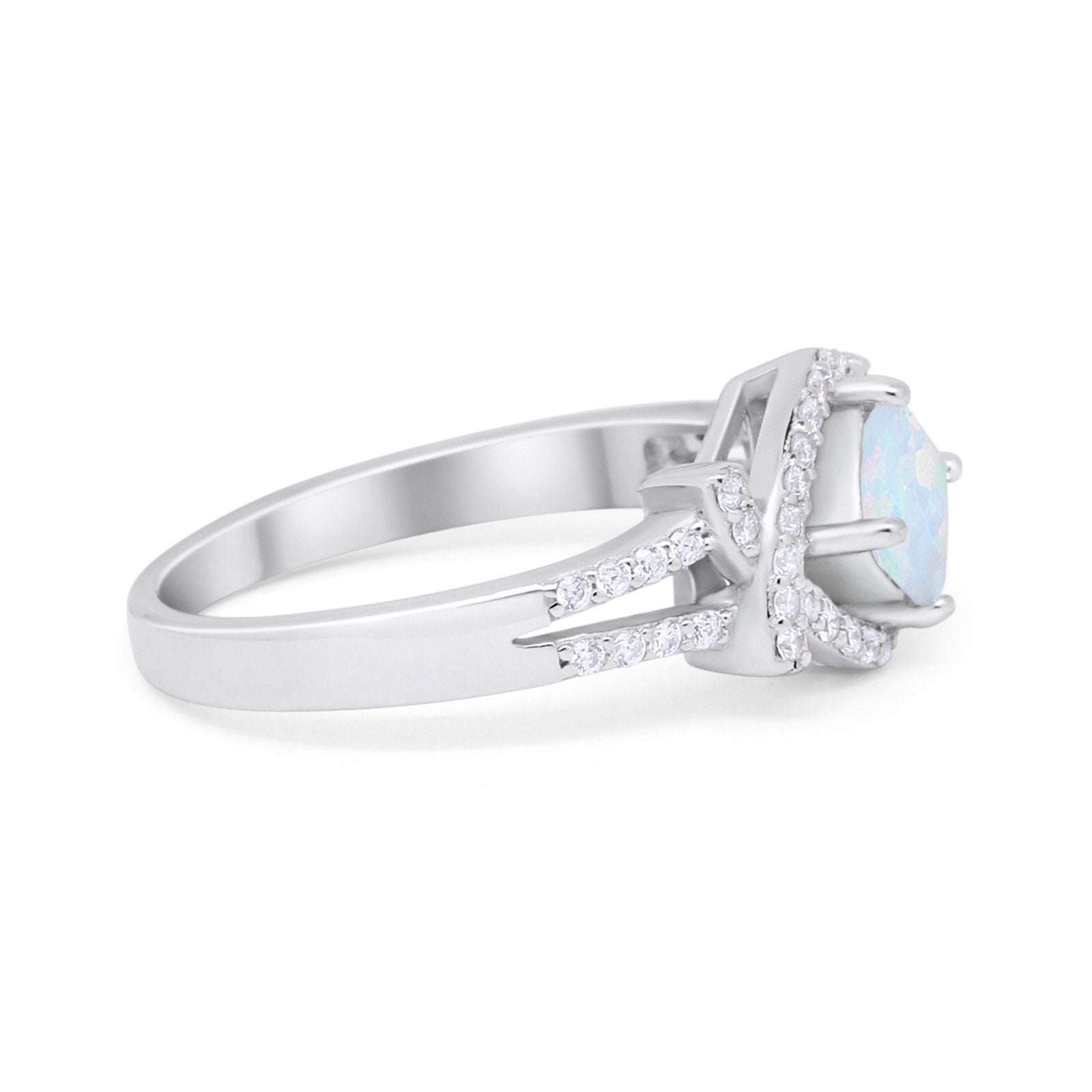 Cushion Cut Wedding Engagement Ring Round Cubic Zirconia 925 Sterling Silver