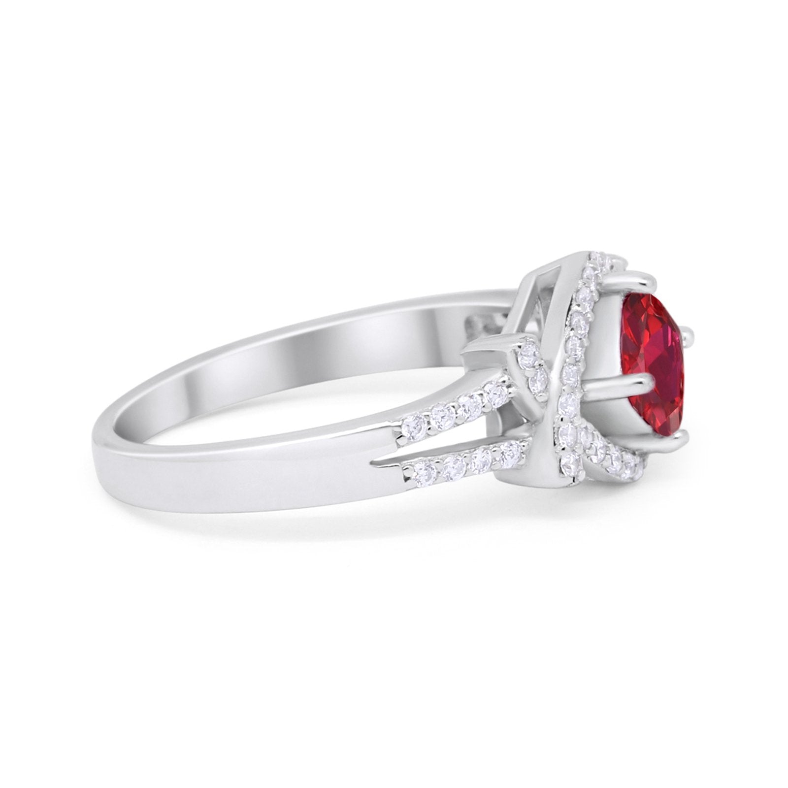 Cushion Cut Wedding Engagement Ring Round Cubic Zirconia 925 Sterling Silver