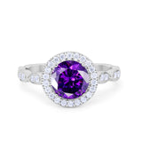 Vintage Style Engagement Ring Simulated Cubic Zirconia 925 Sterling Silver