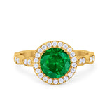 Vintage Style Engagement Ring Simulated Cubic Zirconia 925 Sterling Silver