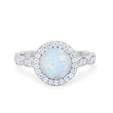 Vintage Style Engagement Ring Simulated Cubic Zirconia 925 Sterling Silver