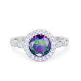 Vintage Style Engagement Ring Simulated Cubic Zirconia 925 Sterling Silver
