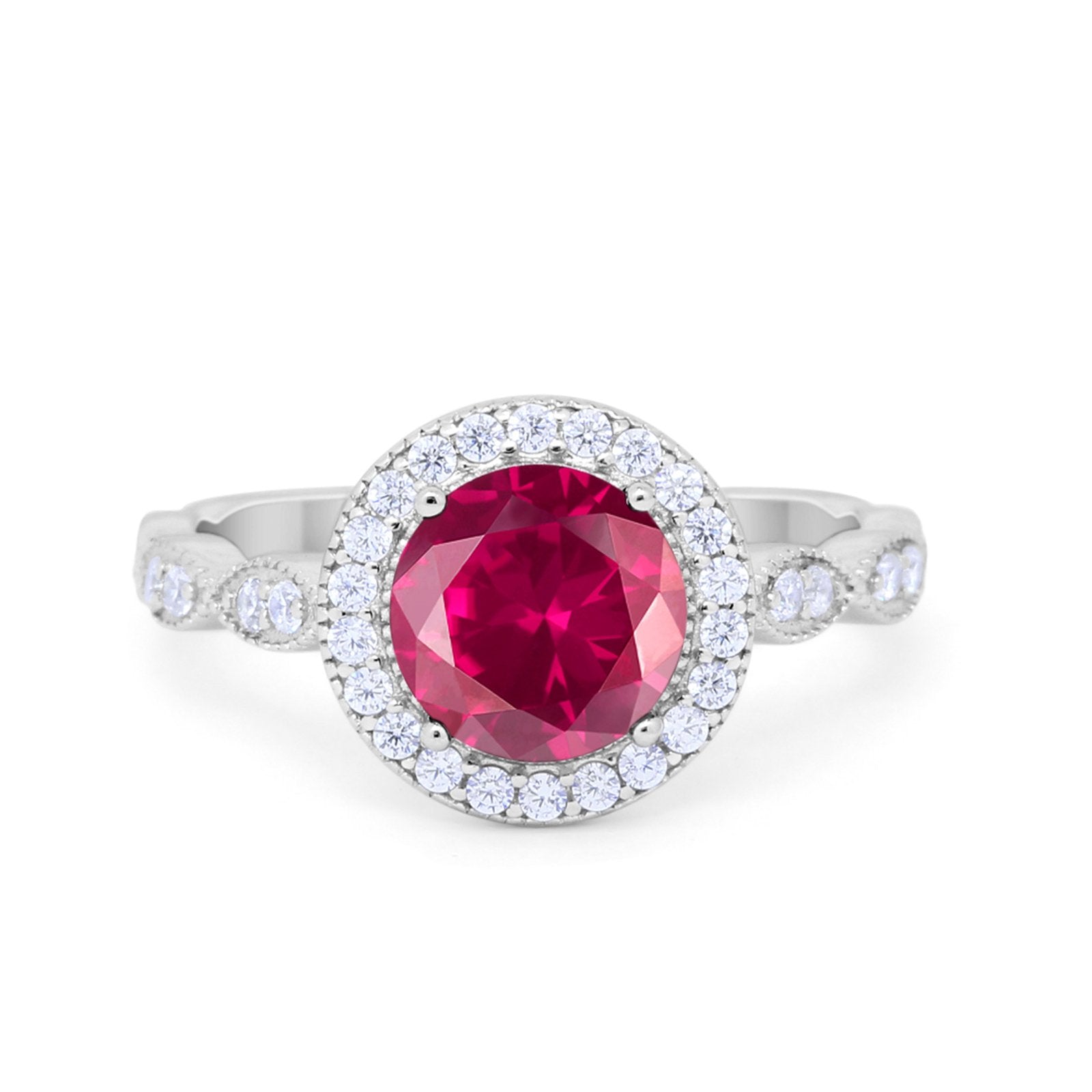 Vintage Style Engagement Ring Simulated Cubic Zirconia 925 Sterling Silver