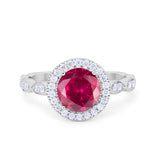 Vintage Style Engagement Ring Simulated Cubic Zirconia 925 Sterling Silver