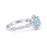 Vintage Style Engagement Ring Simulated Cubic Zirconia 925 Sterling Silver