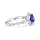 Vintage Style Engagement Ring Simulated Cubic Zirconia 925 Sterling Silver