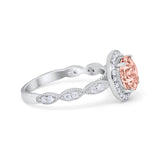 Vintage Style Engagement Ring Simulated Cubic Zirconia 925 Sterling Silver