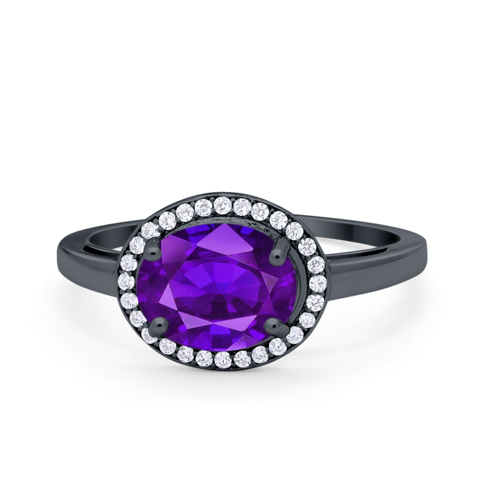 Art Deco Vintage Style Halo Engagement Ring Oval Round Cubic Zirconia 925 Sterling Silver