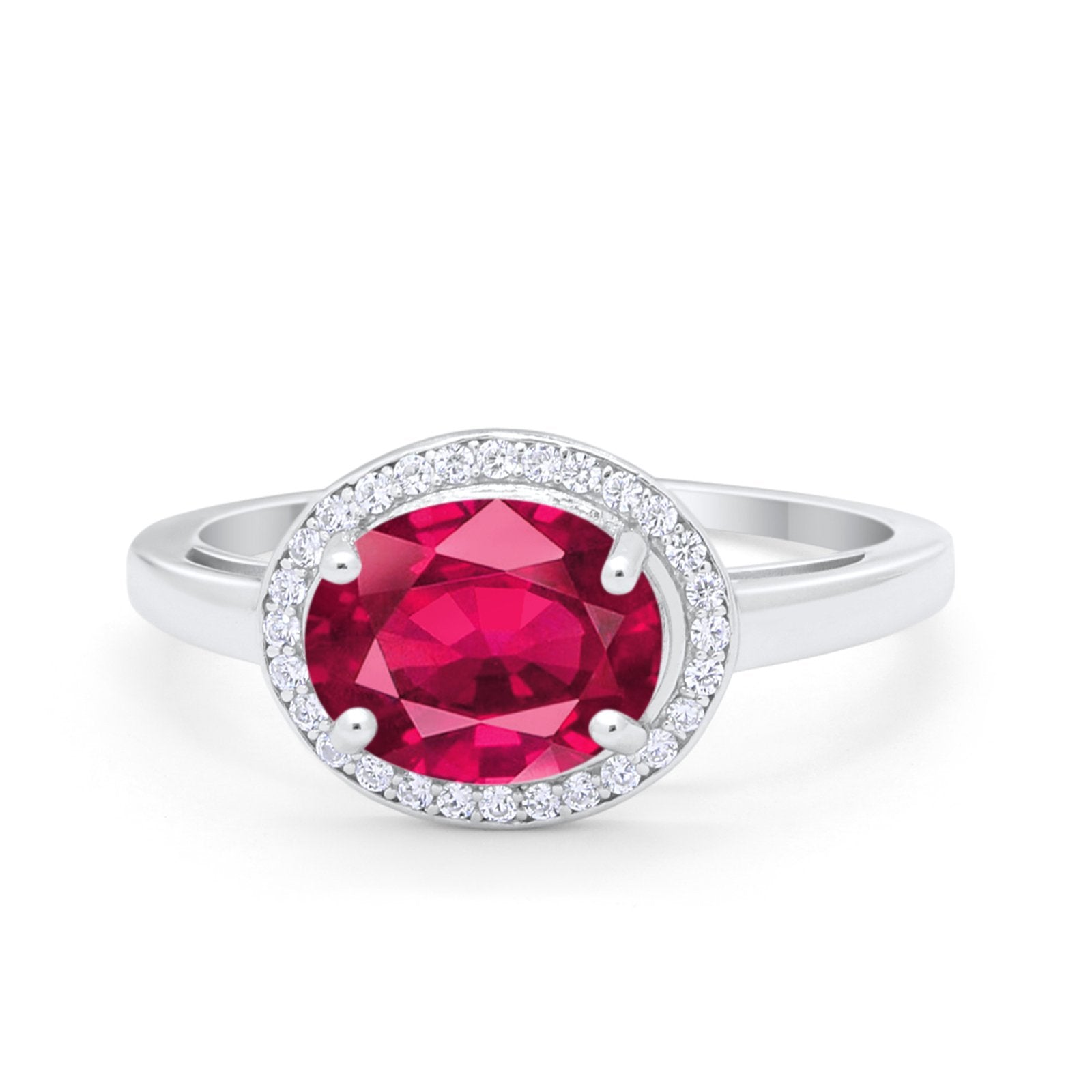 Art Deco Vintage Style Halo Engagement Ring Oval Round Cubic Zirconia 925 Sterling Silver