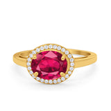 Art Deco Vintage Style Halo Engagement Ring Oval Round Cubic Zirconia 925 Sterling Silver