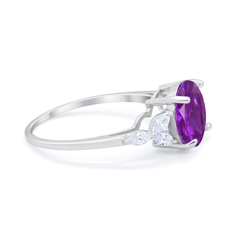 Large Stone Cocktail Art Deco Engagement Ring Round Cubic Zirconia 925 Sterling Silver