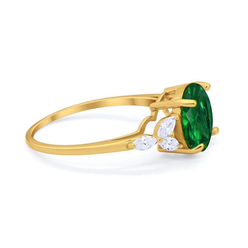 Large Stone Cocktail Art Deco Engagement Ring Round Cubic Zirconia 925 Sterling Silver