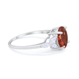 Large Stone Cocktail Art Deco Engagement Ring Round Cubic Zirconia 925 Sterling Silver