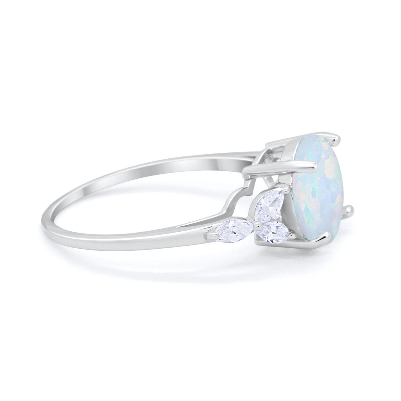 Large Stone Cocktail Art Deco Engagement Ring Round Cubic Zirconia 925 Sterling Silver