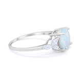 Large Stone Cocktail Art Deco Engagement Ring Round Cubic Zirconia 925 Sterling Silver