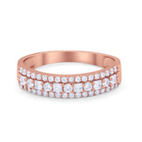 Art Deco Half Eternity Engagement Band Ring 925 Sterling Silver