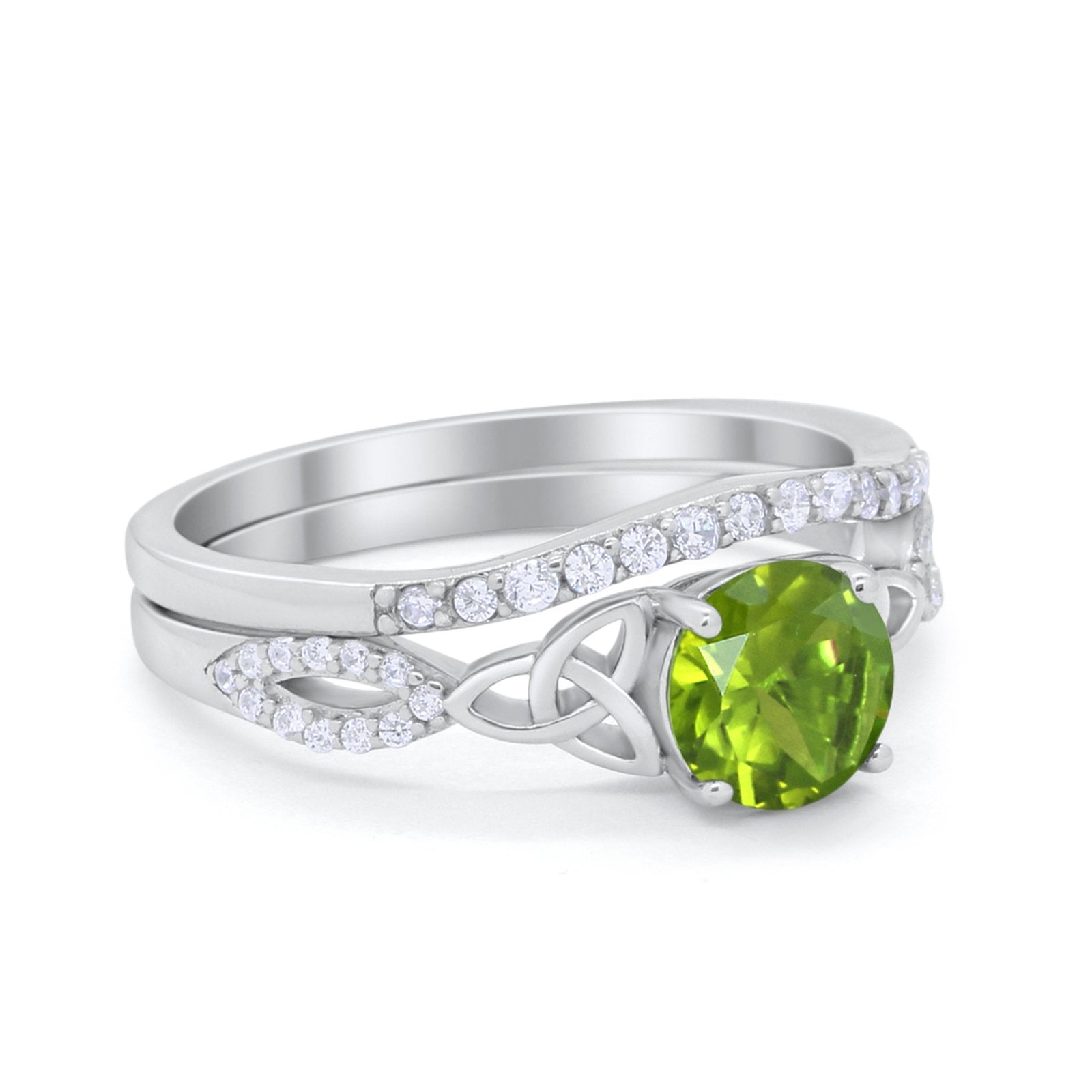 Celtic Wedding Ring Band Simulated Cubic Zirconia 925 Sterling Silver