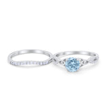 Celtic Wedding Ring Band Simulated Cubic Zirconia 925 Sterling Silver