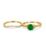 Celtic Wedding Ring Band Simulated Cubic Zirconia 925 Sterling Silver