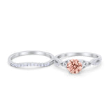 Celtic Wedding Ring Band Simulated Cubic Zirconia 925 Sterling Silver