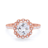 Halo Cushion Engagement Bridal Ring Simulated Cubic Zirconia 925 Sterling Silver