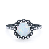 Halo Cushion Engagement Bridal Ring Simulated Cubic Zirconia 925 Sterling Silver