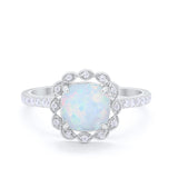 Halo Cushion Engagement Bridal Ring Simulated Cubic Zirconia 925 Sterling Silver