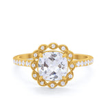 Halo Cushion Engagement Bridal Ring Simulated Cubic Zirconia 925 Sterling Silver