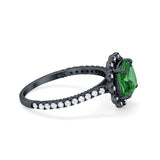 Halo Cushion Engagement Bridal Ring Simulated Cubic Zirconia 925 Sterling Silver