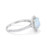 Halo Cushion Engagement Bridal Ring Simulated Cubic Zirconia 925 Sterling Silver