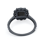 Halo Cushion Engagement Bridal Ring Simulated Cubic Zirconia 925 Sterling Silver