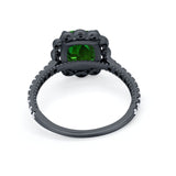 Halo Cushion Engagement Bridal Ring Simulated Cubic Zirconia 925 Sterling Silver