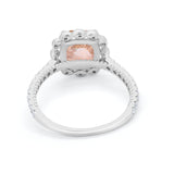 Halo Cushion Engagement Bridal Ring Simulated Cubic Zirconia 925 Sterling Silver