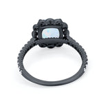 Halo Cushion Engagement Bridal Ring Simulated Cubic Zirconia 925 Sterling Silver