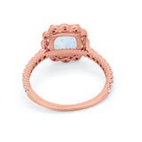 Halo Cushion Engagement Bridal Ring Simulated Cubic Zirconia 925 Sterling Silver