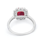Halo Cushion Engagement Bridal Ring Simulated Cubic Zirconia 925 Sterling Silver