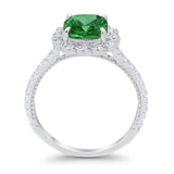 Halo Cushion Engagement Bridal Ring Simulated Cubic Zirconia 925 Sterling Silver