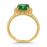 Halo Cushion Engagement Bridal Ring Simulated Cubic Zirconia 925 Sterling Silver
