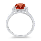 Halo Cushion Engagement Bridal Ring Simulated Cubic Zirconia 925 Sterling Silver