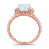 Halo Cushion Engagement Bridal Ring Simulated Cubic Zirconia 925 Sterling Silver