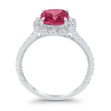Halo Cushion Engagement Bridal Ring Simulated Cubic Zirconia 925 Sterling Silver