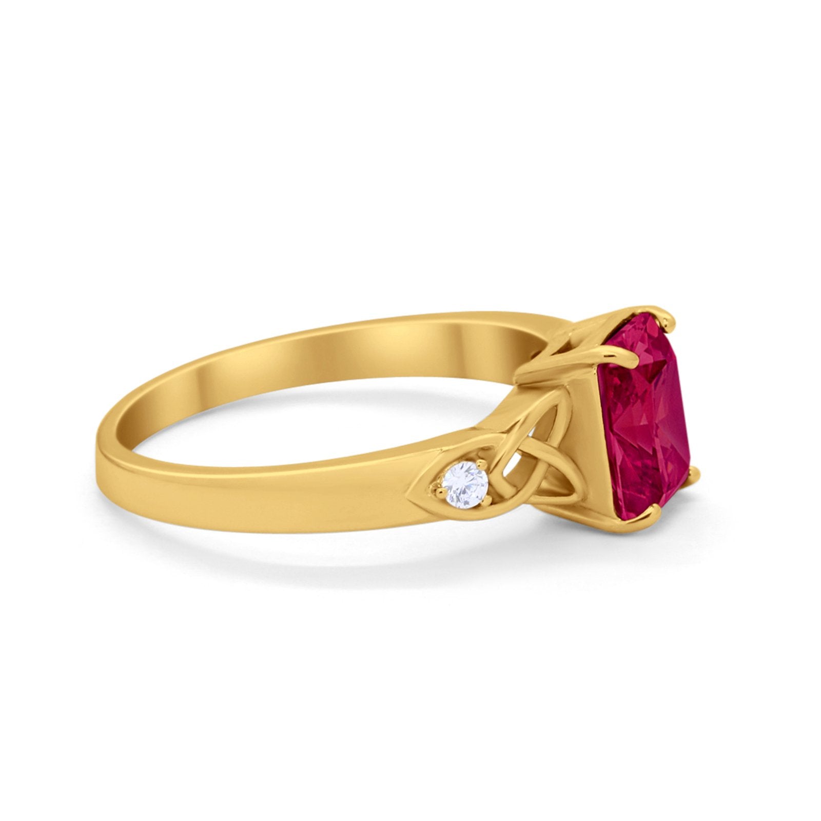 Wedding Ring Emerald Cut Round Simulated Cubic Zirconia 925 Sterling Silver