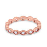 Art Deco Eternity Wedding Band for Ring Round 925 Sterling Silver