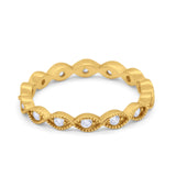 Art Deco Eternity Wedding Band for Ring Round 925 Sterling Silver