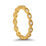 Art Deco Eternity Wedding Band for Ring Round 925 Sterling Silver