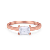 Radiant Cut Solitaire Wedding Engagement Ring Round Cubic Zirconia 925 Sterling Silver