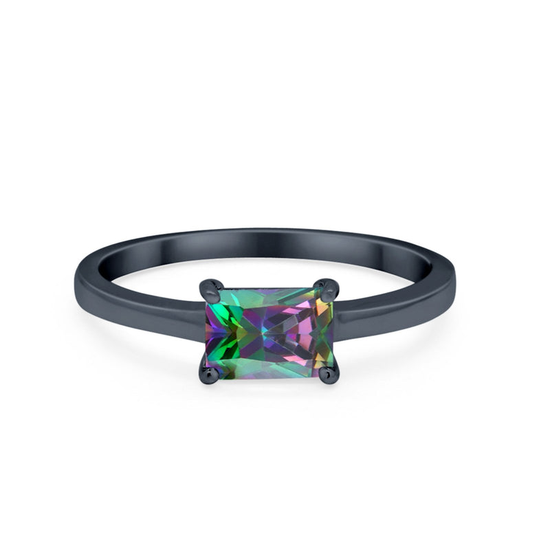 Radiant Cut Solitaire Wedding Engagement Ring Round Cubic Zirconia 925 Sterling Silver